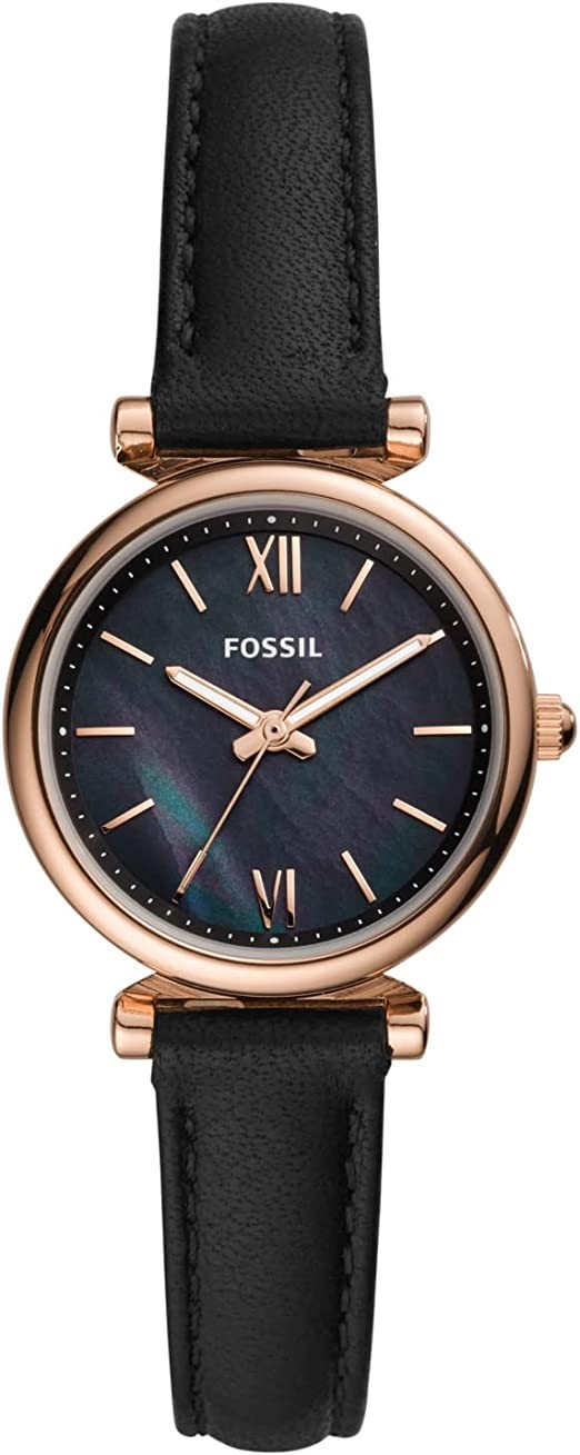 Fossil Ladies Carlie Mini Quartz Stainless Steel Leather Watch, Carlie Mini - ES4502