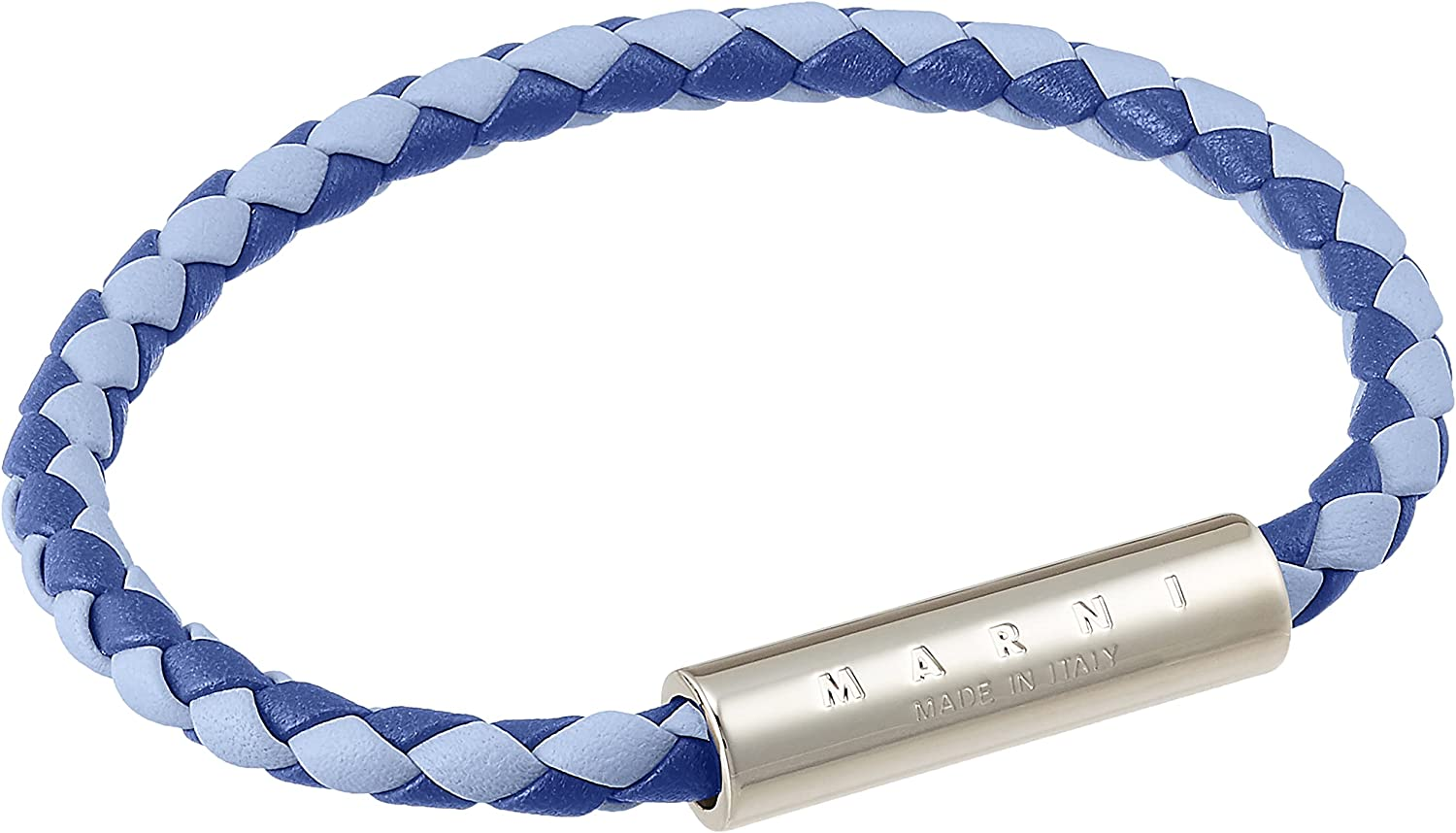 MARNIE Braided Leather Etched Logo Bracelet S Size