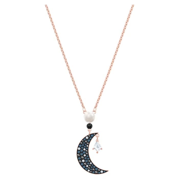 Swarovski Symbolic Moon & Star Pendant Necklace Dark Multi One Size